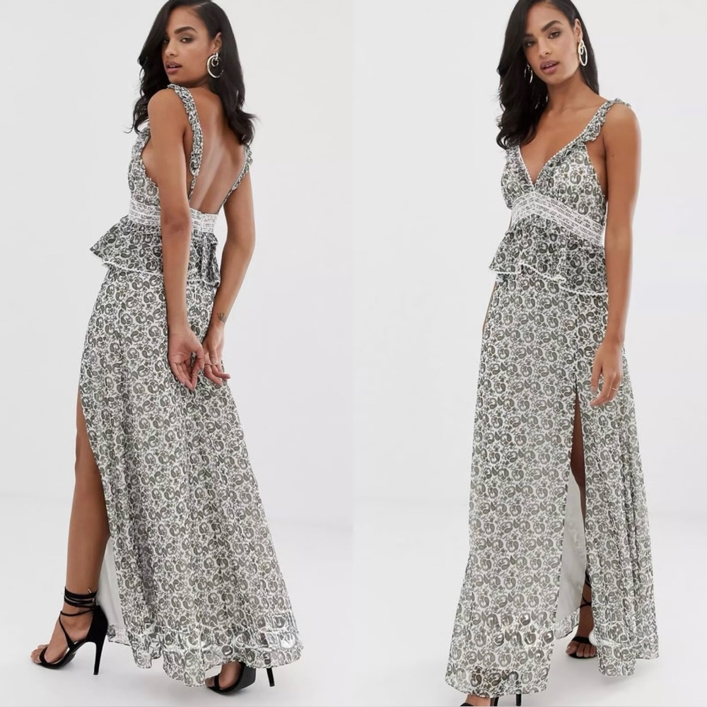 THE JETSET DIARIES Dazed And Confused Maxi Dress Open Back L
